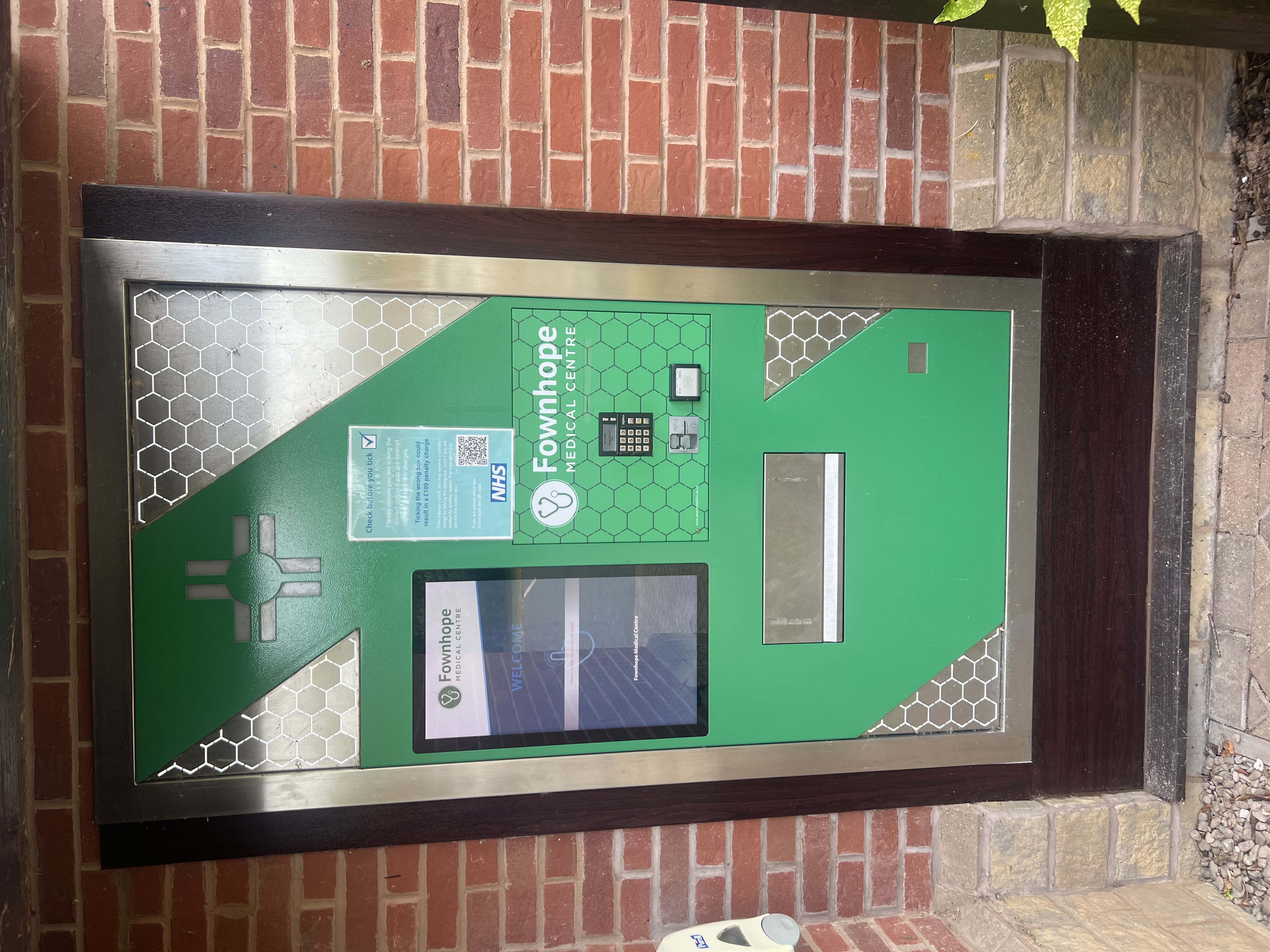 The Pharmvend prescription collection machine at Fownhope Medical Centre